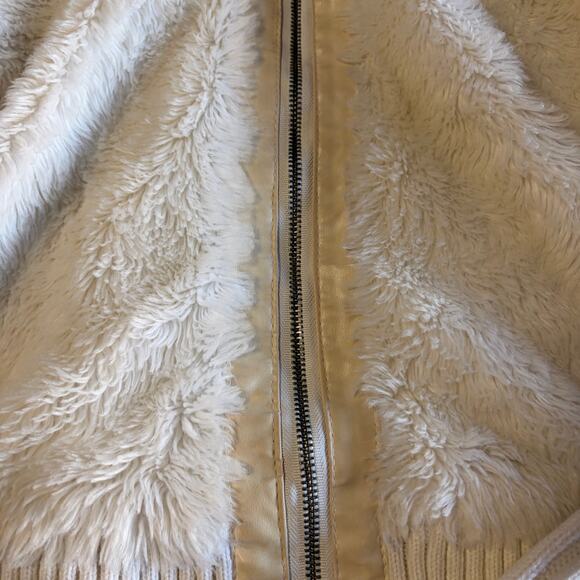 Y2k Fur Ribbed C Magic Zip Up Sweater - Picture 3 of 6